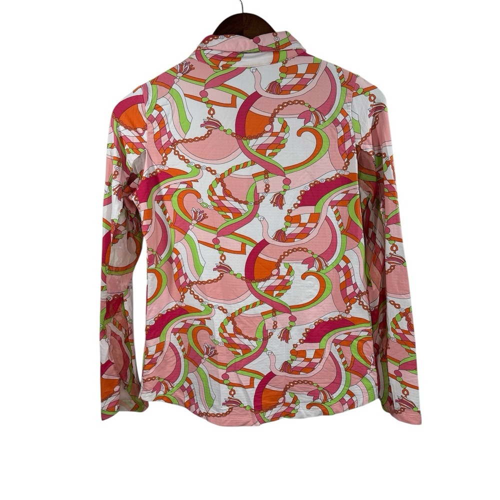 IB KUL Golf Pullover Top Long Sleeve Abstract Print Athletic Shirt‎ Small